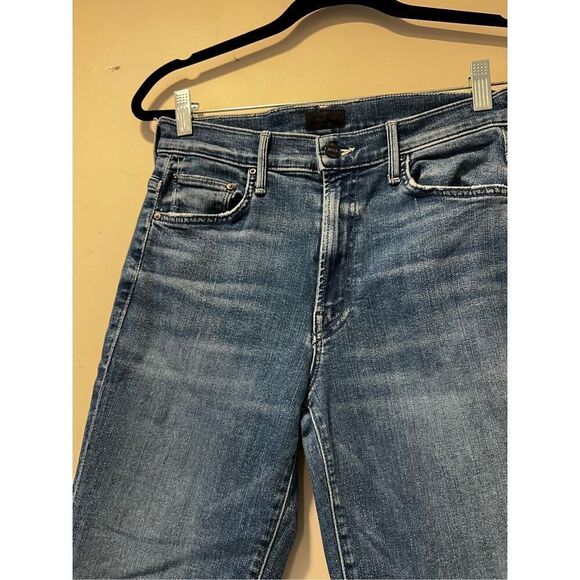 Mother Women's Blue The Insider High Rise Crop Step Fray Bootcut Jeans 27 NWOT - Picture 8 of 12
